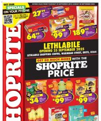Shoprite Gauteng - Shoprite Price Store Opening Lethlabile September 25 - 28, 2025